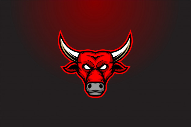 Bull head vector. red bull logo Vector.