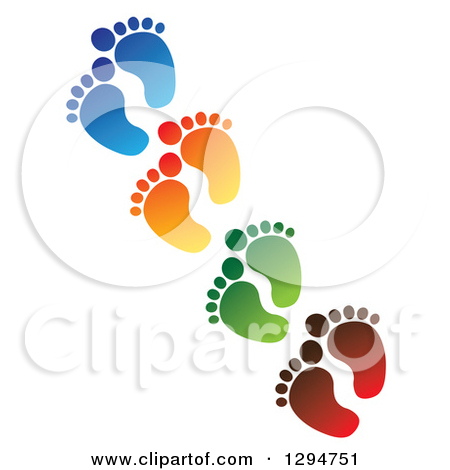 Clipart of a Red Baby Toes and Feet Forming a Heart.