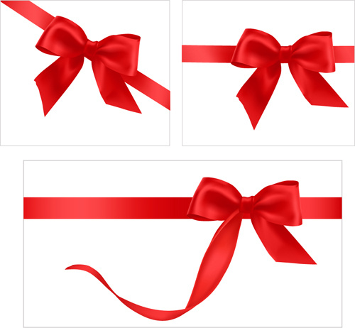 Gift card with red ribbons design vector Free vector in.