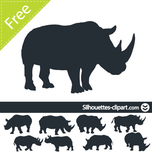 Rhino vector silhouette.