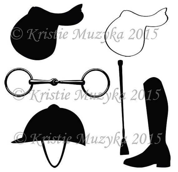 Equestrian Themed Clip Art Digital Download Graphics.