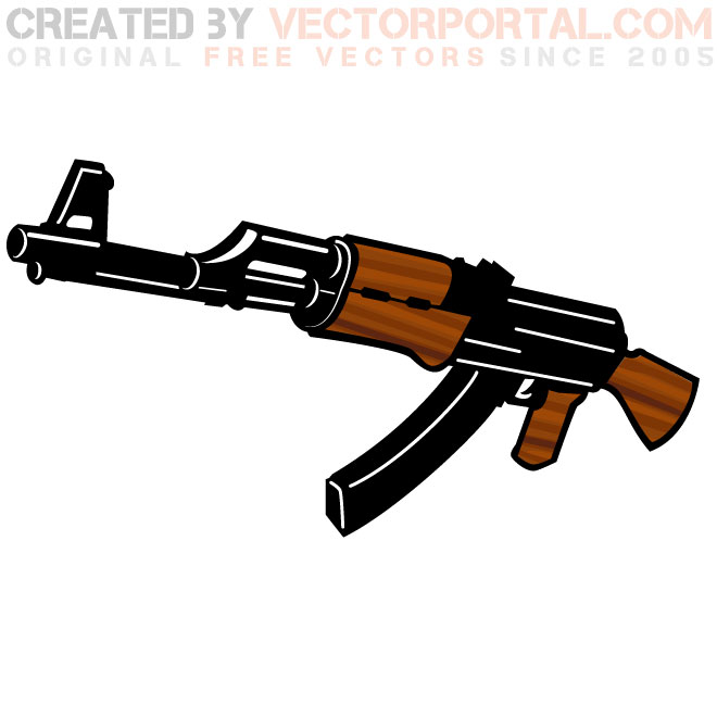 KALASHNIKOV RIFLE VECTOR.