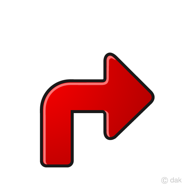 Free Red Arrow Turns right Clipart Image｜Illustoon.