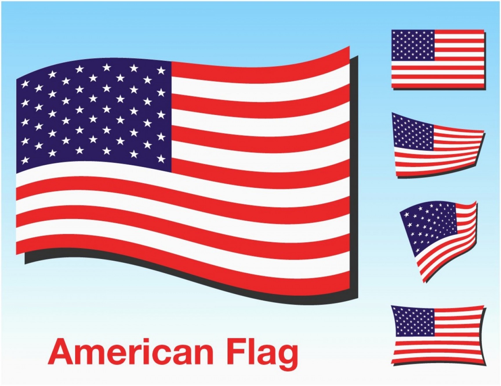 Rustic American Flag Vector.