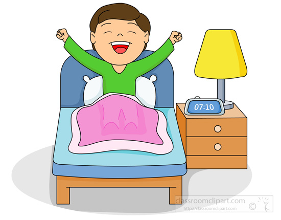 Boy Waking Up Clipart.