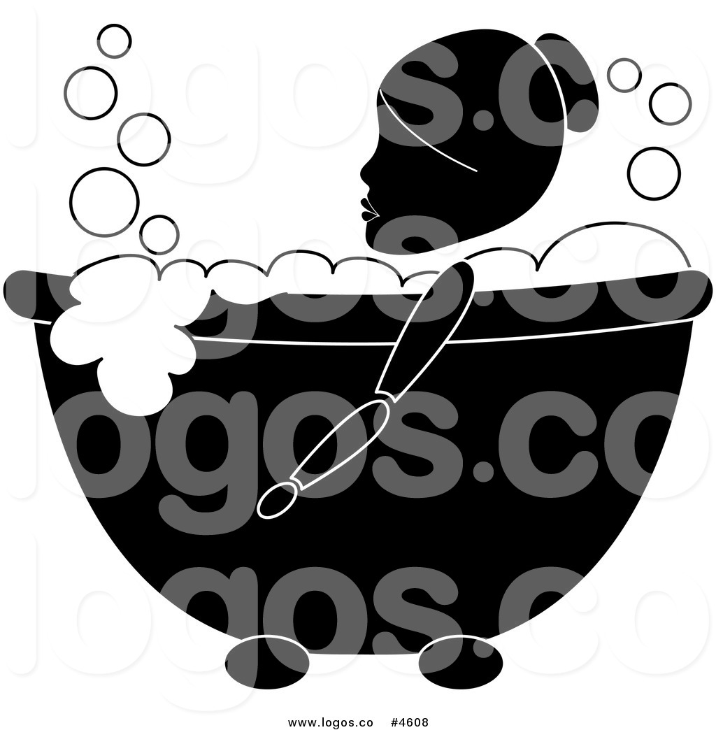 Royalty Free Woman Relaxing in a Bubble Bath Logo by Pams.