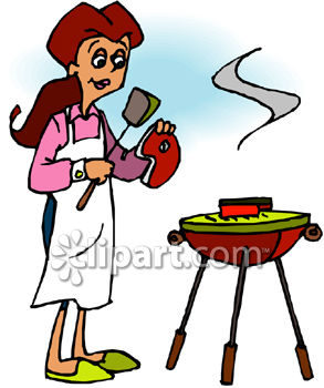 Woman grilling clipart 2 » Clipart Station.