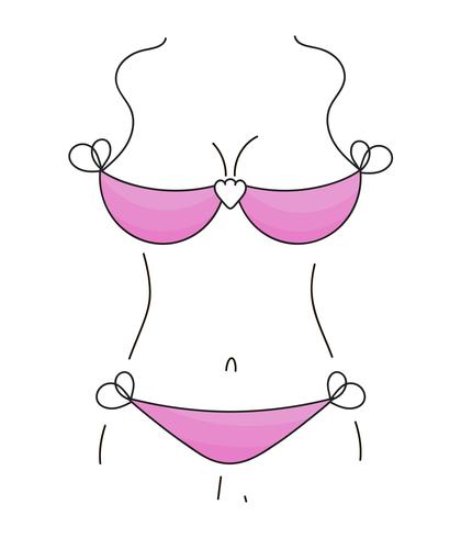 Vector Woman Bikini Illustration Isolated. Lingerie Fashion.