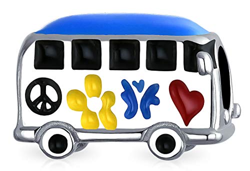 Amazon.com: Peace Love Hippie Bus 1960\'S Multi Color Charm.