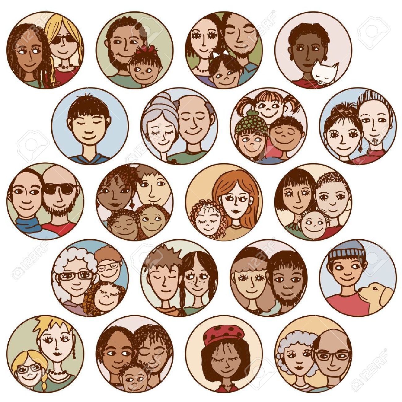 Multicultural Friends Clipart.