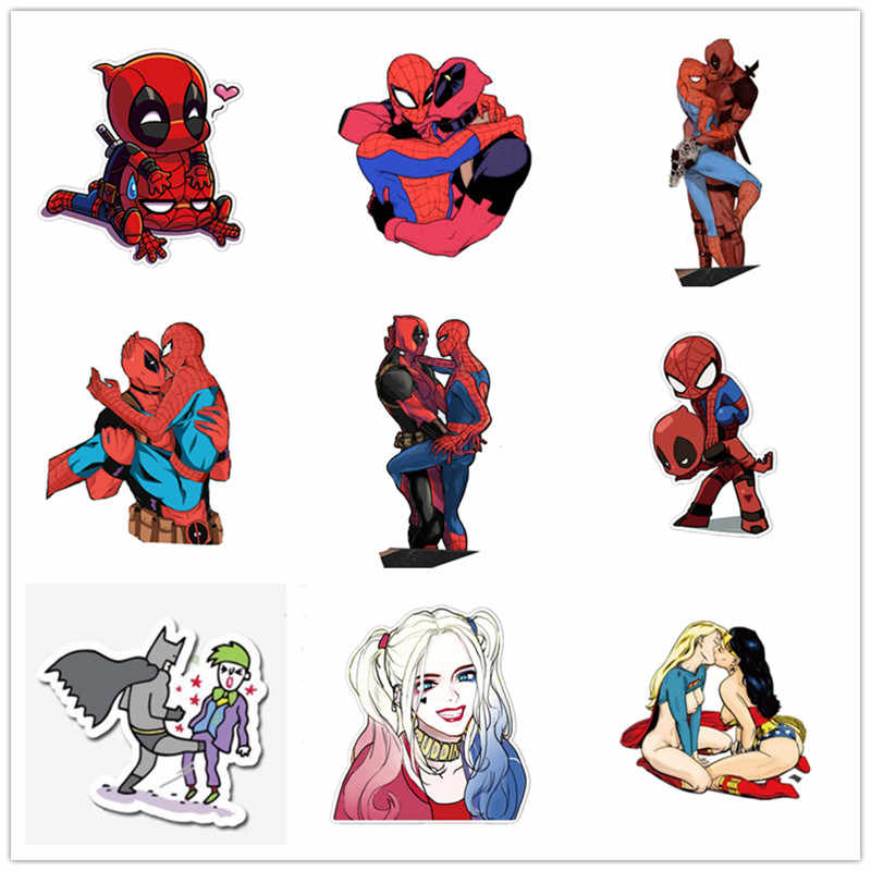 Acrylic Wonder Woman Love Superman Deadpool Spiderman Brooch.