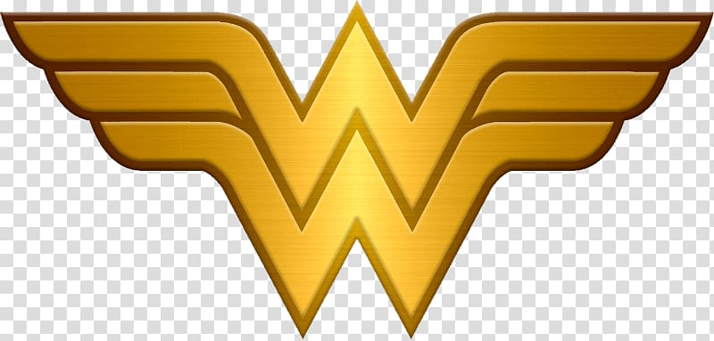 Wonder Woman logo, Wonder Woman Logo Metallic transparent background.