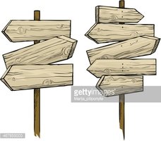 Wooden Direction Signs Stock Vector.