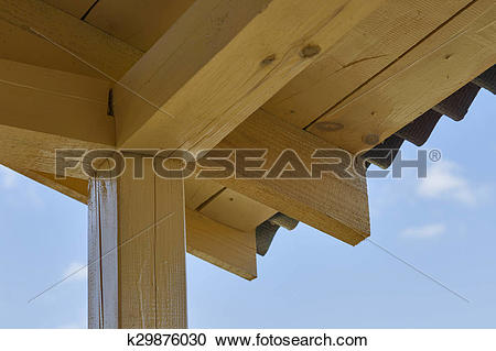 Stock Photography of wooden roof construction indoor k29876030.