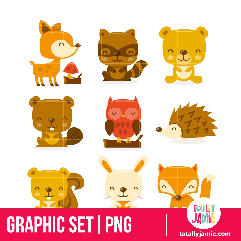 Super Cute Woodland Creatures Set.