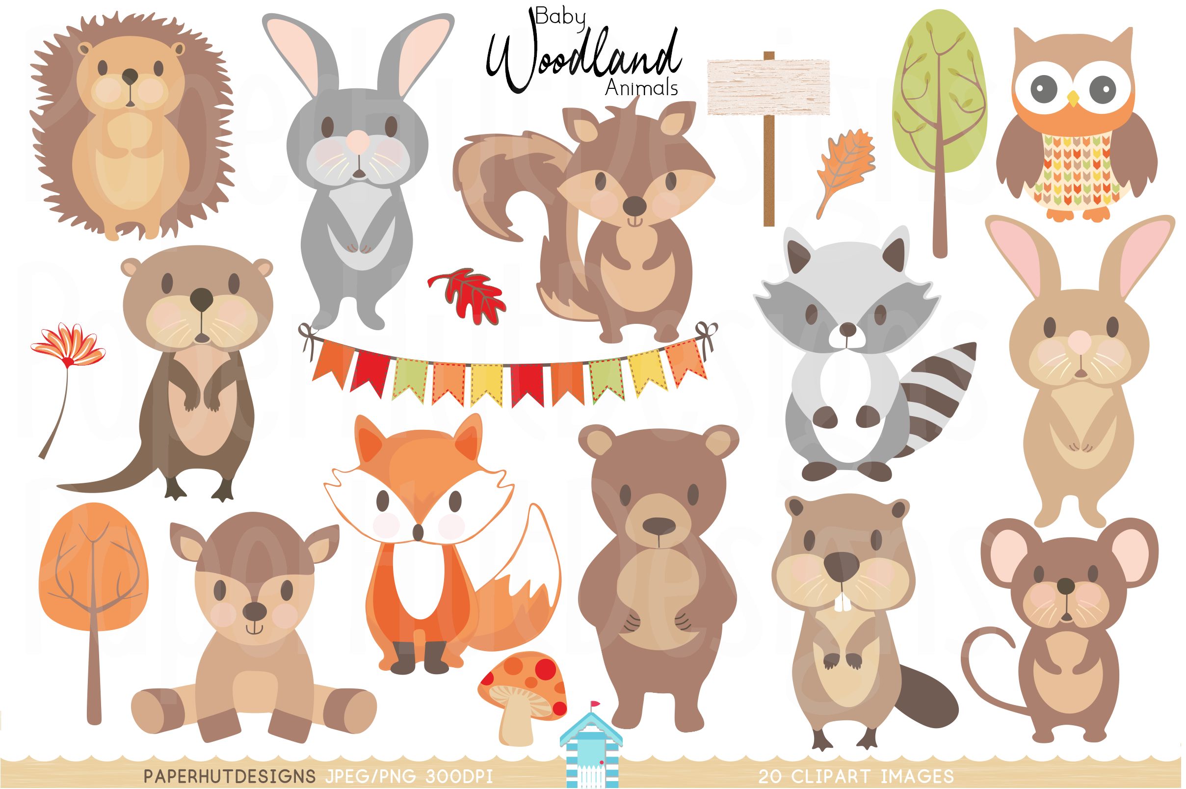 Baby Woodland Animals Clipart.