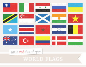 World Flag Clipart; International, Country, USA, United States, America.