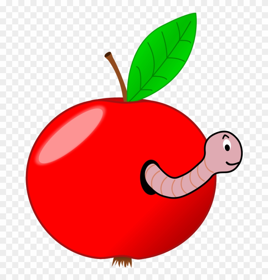 Red Apple With A Worm.