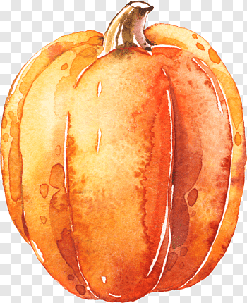 Halloween Pumpkin Art, Watercolor, Paint, Wet Ink.