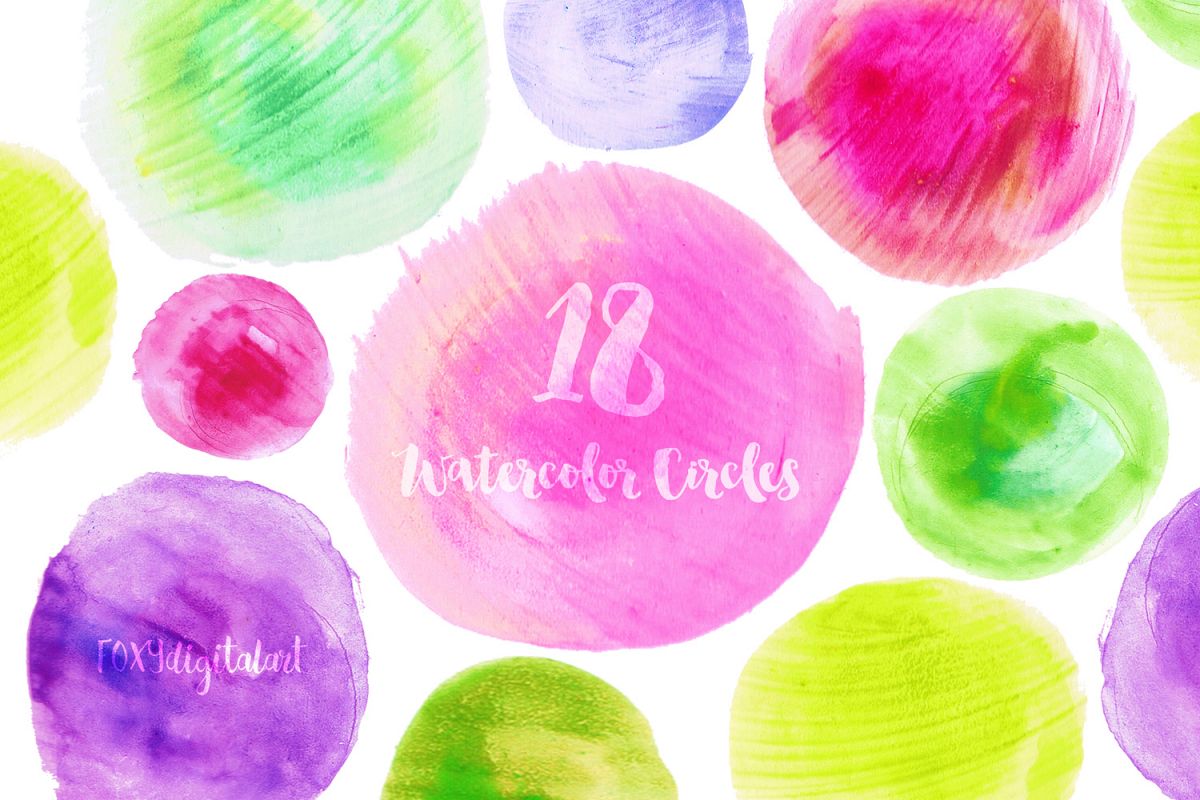 Watercolor Clipart Circles Watercolor Splotch Hand Painted.