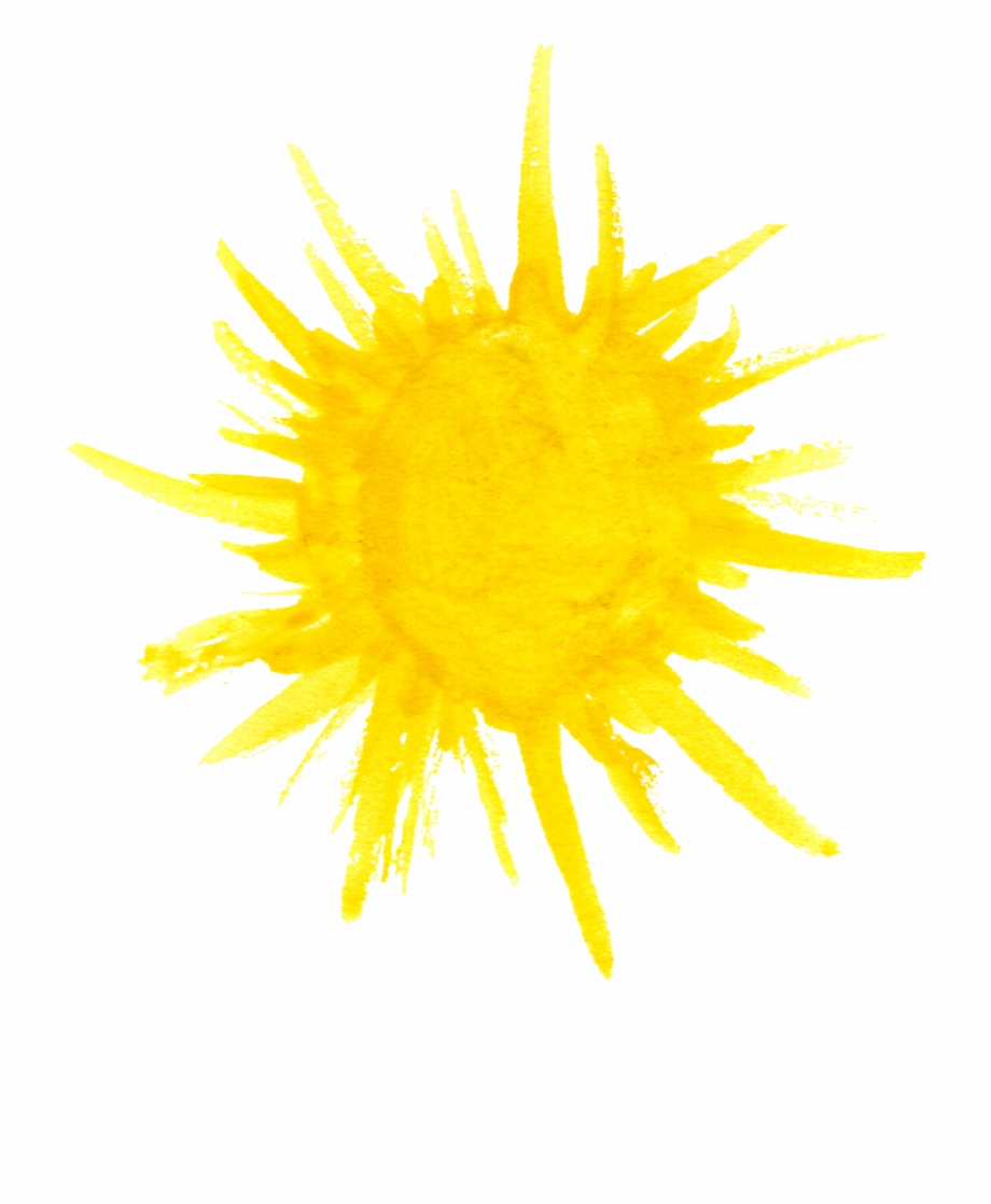 Free Download Watercolor Sun Png.