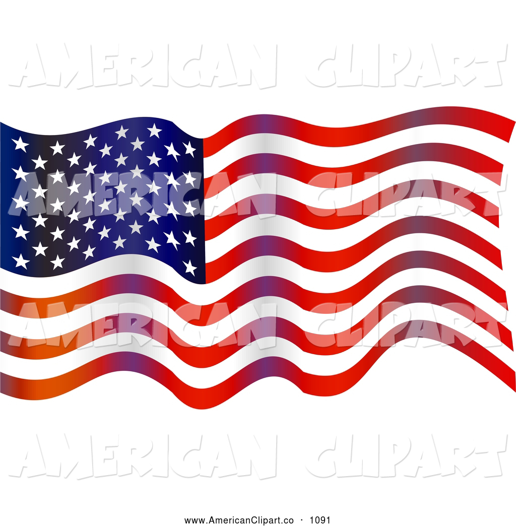 Waving American Flag Clipart Free.