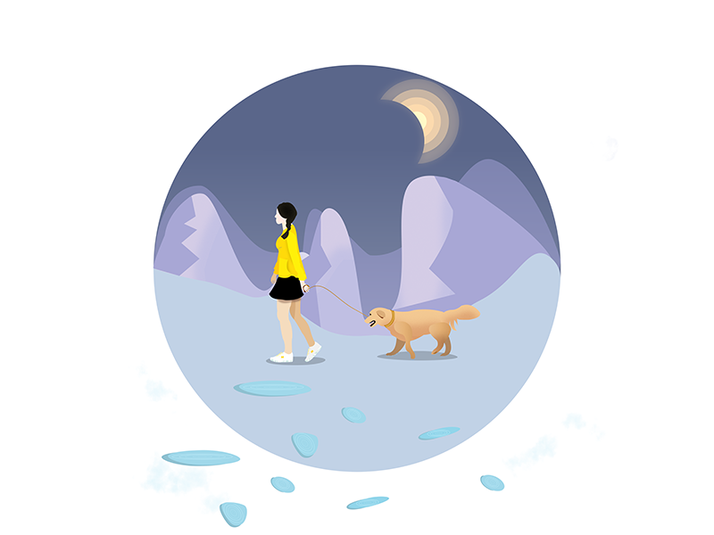 Night walk by Like the wind on Dribbble.