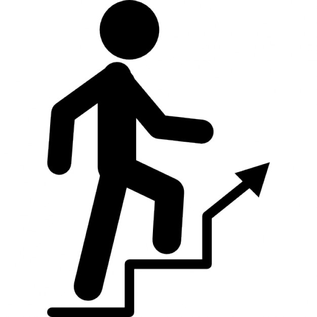 Man Climbing Steps Clipart.