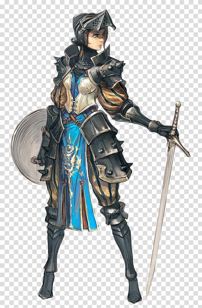 Female knight illustration, Knight Female Plate armour Woman.