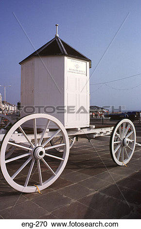 Stock Photography of Victorian Bathing Machine Weymouth Dorset eng.