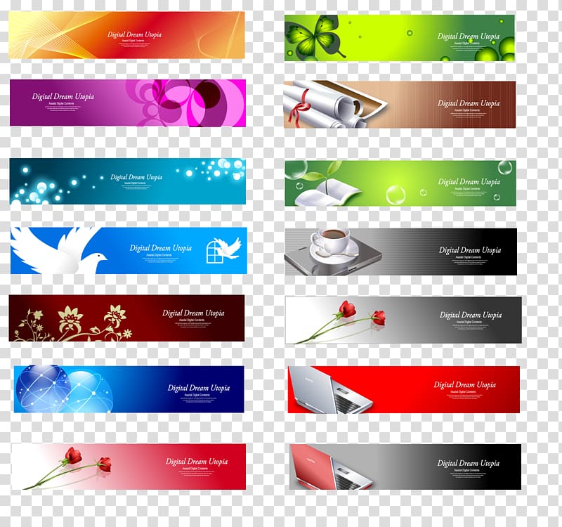 Web banner Web design Advertising, header transparent.