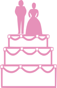 Pink Wedding Cake Clipart.