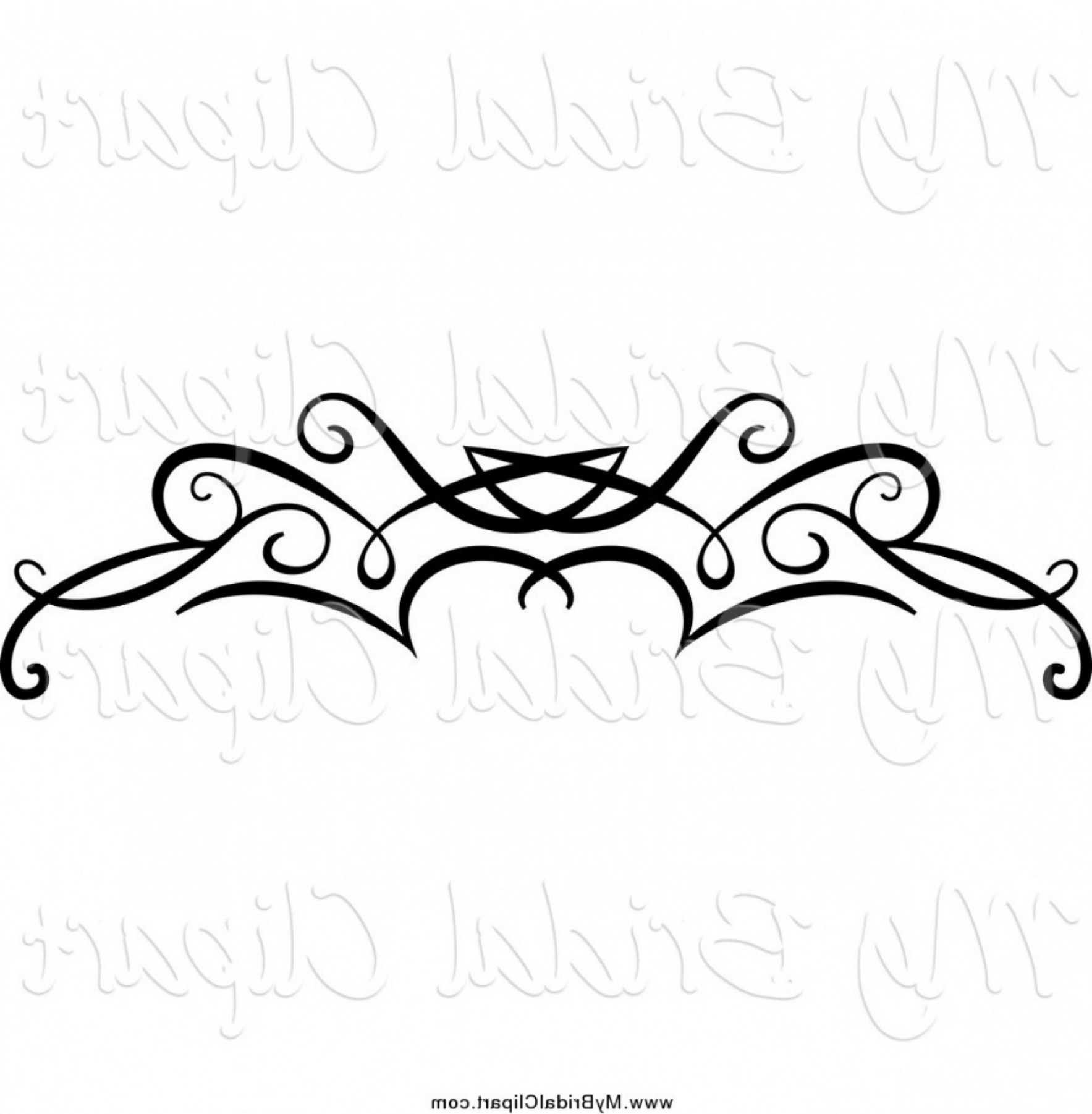 Bridal Clipart Of A Black Swirl Border Flourish By Vector.