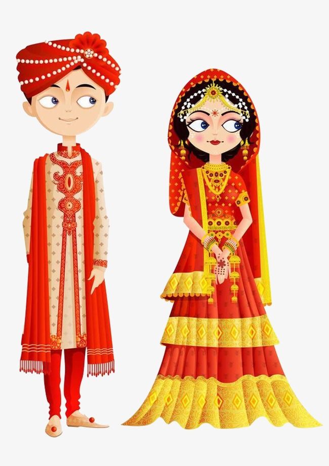 Traditional Indian Wedding, Indian Clipart, Wedding Clipart.