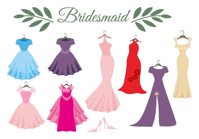 Free Wedding Dress Bridesmaid Vector.