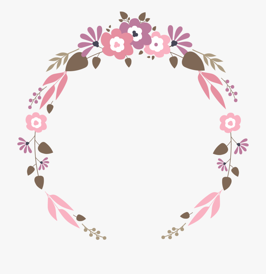 Floral Flat Vector Garland Wedding Download Hd Png.