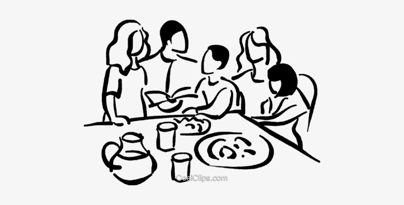 Family At The Table Royalty Free Vector Clip Art.