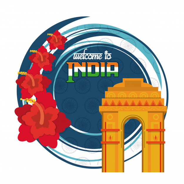 Welcome to india delhi city card Vector.