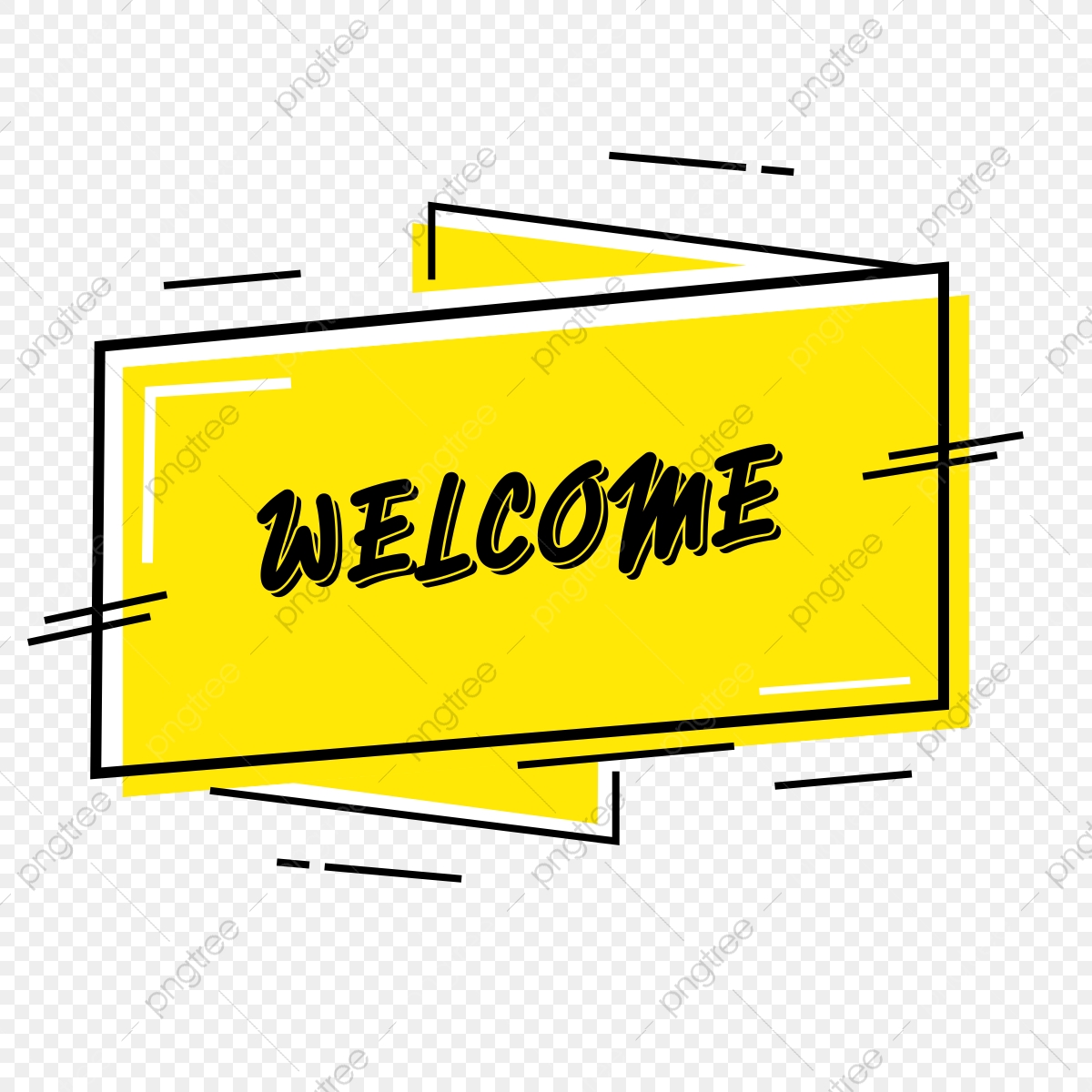 Yellow Banner Clipart The Welcome, Png, Art, Design PNG and Vector.