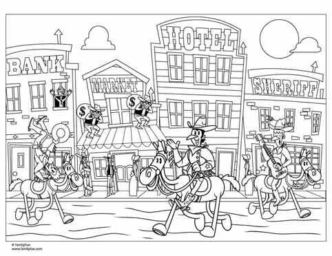 Old West Coloring Pages.