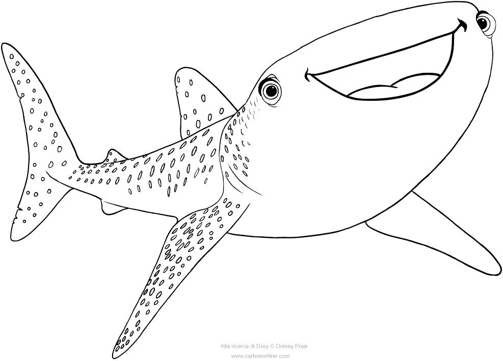 Printable Whale Shark Coloring Pages.