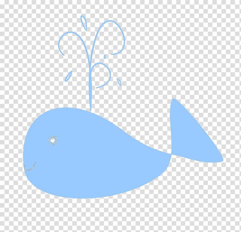 Blue Whale , Simple blue whale element transparent.