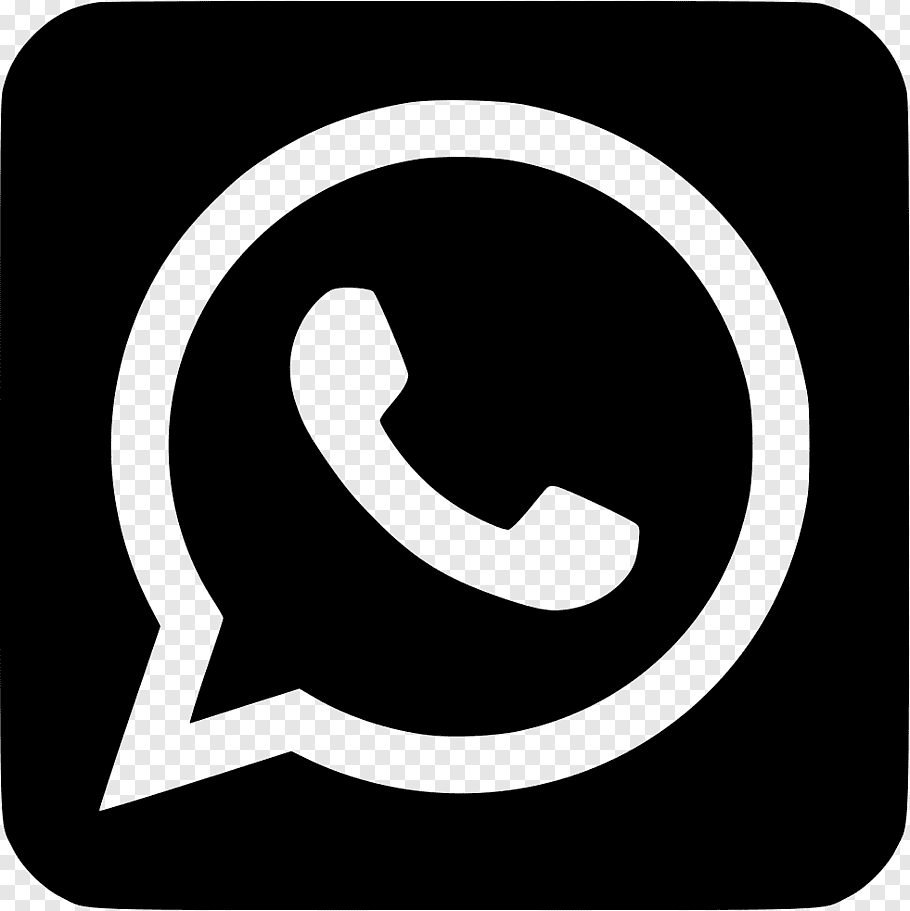 Black and white Whatsapp logo, WhatsApp Social media.