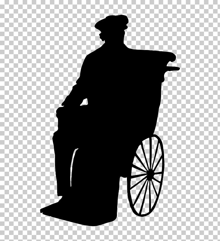 Silhouette Wheelchair Man, wheelchair PNG clipart.