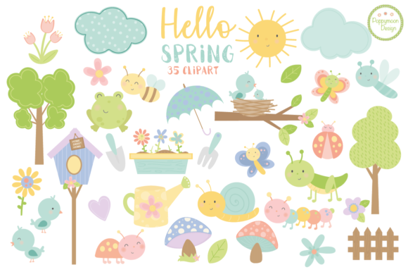 Hello Spring Clipart.