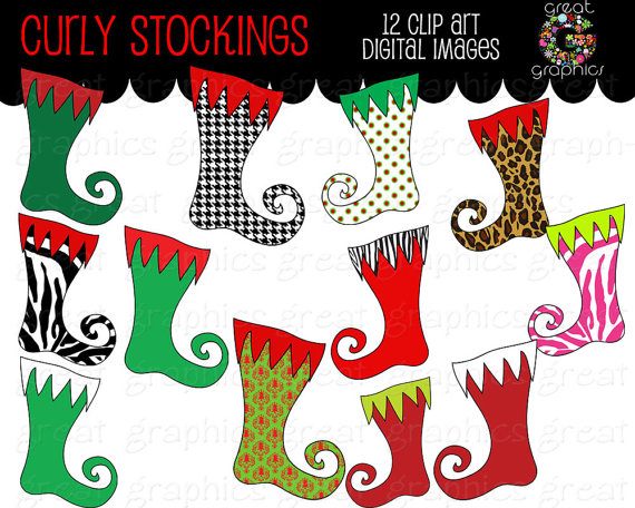 Christmas Clipart Christmas Stocking Clip Art Digital.