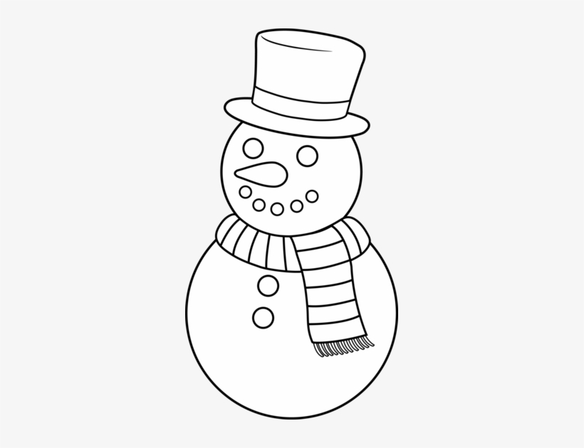 Black And White Snowman Clipart PNG Image.