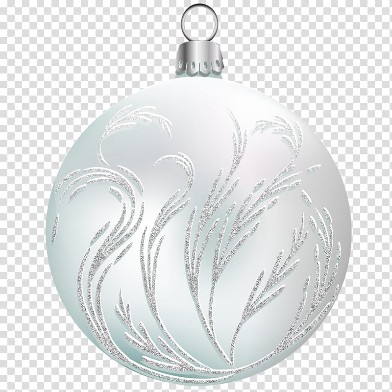 Xmas Balls on , white bauble transparent background PNG.