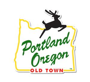 Portland Stag Sign Sticker.