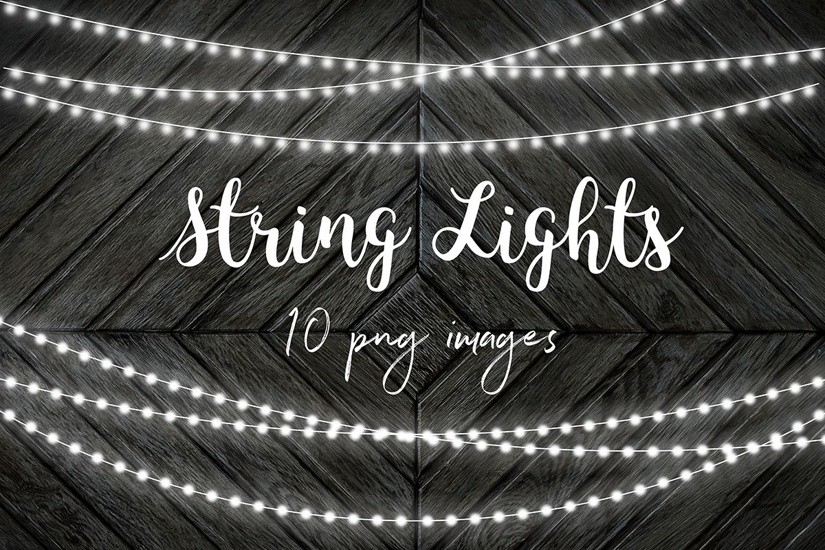 White String Lights Clip Art.